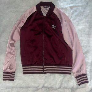 Adidas Maroon and Light Pink Track Jacket